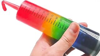 Satisfying Video | How To Make Mixing Rainbow Syringe from Slime Cutting ASMR | Zon Zon