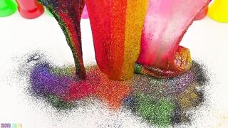Satisfying Video l Mixing All My Slime Smoothie in Rainbow Car Bath ASMR | Zon Zon