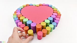 Satisfying Video | How To Make Birthday Cake Heart from Kinetic Sand Cutting ASMR | Zon Zon
