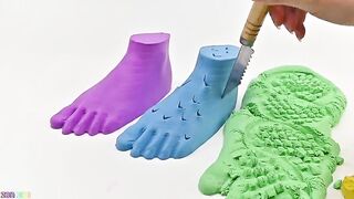 Satisfying Video | How To Make Foot from Kinetic Sand Cutting ASMR | Zon Zon