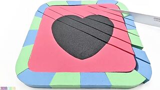 Satisfying Video | How To Make Kinetic Sand Cake Has Heart in Middle Cutting ASMR | Zon Zon