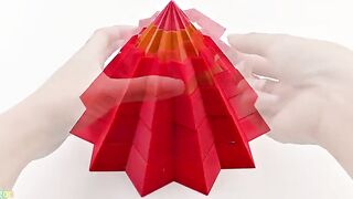 Satisfying Video | How To Make Rainbow Kinetic Sand Pyramid Cutting ASMR | Zon Zon