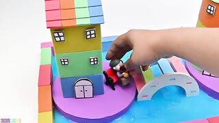 Satisfying Video | DIY How To Make House has Lake, Bridge with Kinetic Sand & Slime | Zon Zon