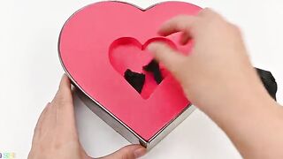 Satisfying Video | DIY How To Make Rainbow Heart Cake with Kinetic Sand Cutting ASMR | Zon Zon