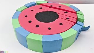 Satisfying Video | How To Make Kinetic Sand Big Watermelon Cake Cutting ASMR | Zon Zon