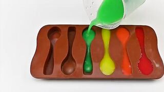 Satisfying Video l DIY How To Make Rainbow Spoon with Jelly Cutting ASMR | Zon Zon