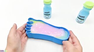 Satisfying Video l Mixing All My Slime Smoothie in Foot Bath ASMR | Zon Zon