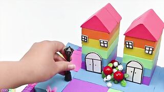 Satisfying Video | DIY How To Make Rainbow Nearby Villas with Kinetic Sand  | Zon Zon