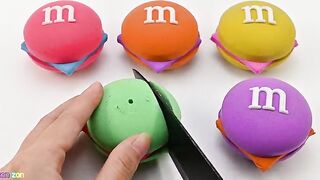 Satisfying Video l Kinetic Sand M&M Candy Chocolate Cutting ASMR #47 Zon Zon