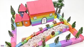 DIY Miniature Kinetic Sand House #2 - Build Villa House & Pond with Kinetic Sand (Satisfying)