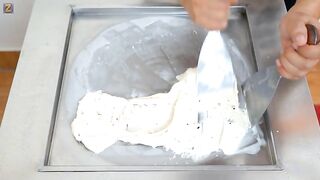 ASMR - Coconut Worms Ice Cream Rolls | How to make Ice Cream out of Coconut Worms