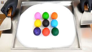 ASMR - Rainbow Eggs Ice Cream Rolls | How to make Ice Cream out of Eggs