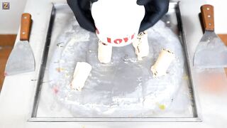ASMR - Rainbow Eggs Ice Cream Rolls | How to make Ice Cream out of Eggs