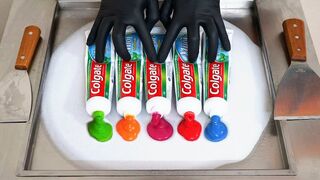 ASMR - Rainbow Toothpaste Ice Cream Rolls | How to make Ice Cream out of Rainbow Toothpaste