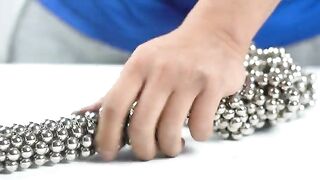 Monster Magnets ( Iron Nails) VS Magnetic Balls Cube in Slow Motion