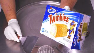 ASMR - Hostess Twinkies Ice Cream Rolls | how to make Ice Cream with Sponge Cake with creamy Filling