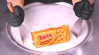 TWIX Caramel Centres - Cookies become Ice Cream Rolls | Biscuit ASMR with crackle & crumble Sounds