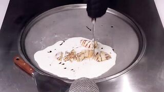 Golden OREO & Banana Ice Cream Rolls | how to make Nice Cream with fresh Bananas & Cookies - Recipe