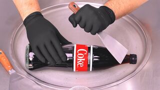 Coca Cola Bottle ASMR | making Coca-Cola Coke to Ice Cream Rolls - handmade Food Sound Satisfaction