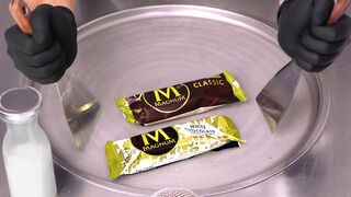 How to make Ice Cream out of Ice Cream | Magnum Popsicles become delicious Ice Cream Rolls - ASMR