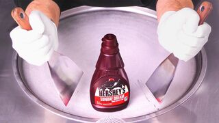 HERSHEYS Sundae Dream - Ice Cream Rolls | how to make Hershey's Chocolate Sauce to Ice Cream - ASMR