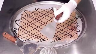 How to make a Nutella Sandwich to Ice Cream | ASMR tapping & scratching Sounds - Ice Cream Rolls