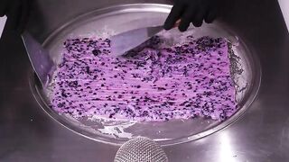Blackberry Ice Cream Rolls | oddly satisfying ASMR - very intensive scratching Tingles and Triggers
