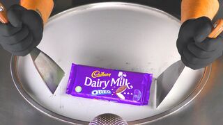 Cadbury & Oreo - Ice Cream Rolls | how to make Ice Cream with Dairy Milk Chocolate & Cookies - ASMR