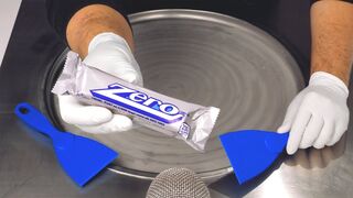 ZERO Candy Bar - Ice Cream Rolls | how to make a Chocolate Bar to rolled fried Ice Cream - Food ASMR