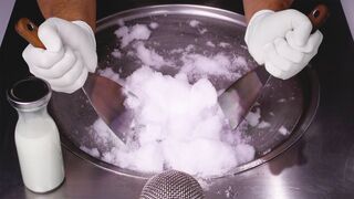 Snow Ice Cream Rolls - how to make Snow to Ice Cream | oddly satisfying cold & frozen iced Food ASMR