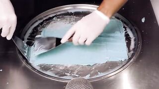 FIJI Water - Ice Cream Rolls | how to make Water to Ice Cream - tapping & scratching ASMR with Soda