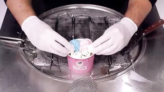 Baby Milk Ice Cream Rolls - how to make Milk Ice Cream | oddly satisfying hand Sound to relax | ASMR