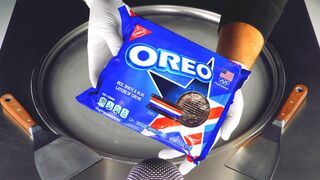 OREO USA Edition - Ice Cream Rolls | how to make Chocolate Sandwich Cookies to Ice Cream - fast ASMR