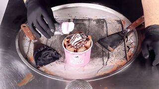 mini NUTELLA Ice Cream Rolls | how to make Ice Cream out of Nutella - tapping & scratching Food ASMR