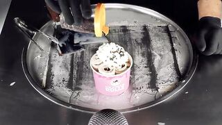 STARBUCKS White Chocolate Mocha - Ice Cream Rolls | crinkle & crackle ASMR - Coffee