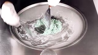 ASMR - Daim Mint Ice Cream Rolls | how to make rolled fried Ice Cream with Chocolate / Food Dessert