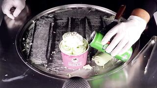 ASMR - Thai Fanta Ice Cream Rolls | fast ASMR with Fanta Tropical from Thailand - Lemonade drinking