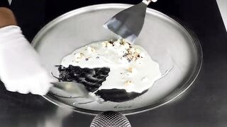 ASMR - m&m's Popcorn Ice Cream Rolls | how to make Candy POP Popcorn twith m&m minis to Ice Cream