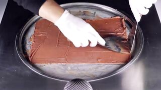 ASMR - Snickers Chocolate Milk Ice Cream Rolls | how to make rolled Ice Cream out of Snickers Drink