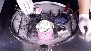 ASMR - Surprise Eggs Ice Cream Rolls | how to make Kinder Chocolate to sweet rolled fried Ice Cream