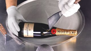 ASMR - Champagne Ice Cream Rolls | how to make MOET & CHANDON Champaign to Ice Cream - fast relaxing
