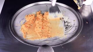 How to make Papaya to Ice Cream Rolls | fast ASMR rolled fried Ice Cream - oddly satisfying Video