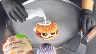 Burger King Whopper turns into Ice Cream | Food Fusion - Hamburger to Ice Cream Rolls | Fast ASMR