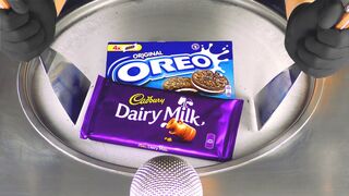 ASMR - Cadbury & OREO Ice Cream Rolls | making Dairy Chocolate and Cookies to rolled fried Ice Cream