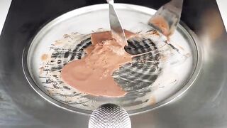 ASMR - Nutella Ice Cream Rolls | how to make Chocolate Ice Cream out of nutella - fast ASMR Food