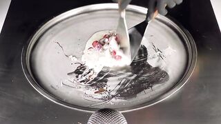 ASMR - Cadbury & Strawberry Ice Cream Rolls | make Dairy Milk Chocolate & Strawberries to Ice Cream