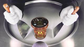 MAGNUM Ice Cream Rolls | how to make Magnum to rolled fried Ice Cream with Chocolate - fast ASMR