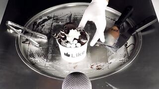 OREO Wafer Roll Ice Cream Rolls | how to make crunchy Ice Cream - tapping & scratching fast ASMR