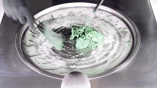 ASMR - veggie Seaweed Ice Cream Rolls | how to make healthy Alga from the Oceans to Ice Cream / Food