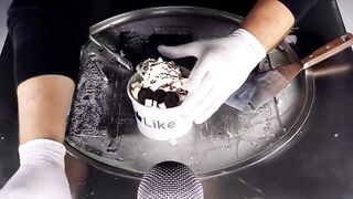 How to make Ice Cream Rolls with white Milka Chocolate & Oreo Cookies -  fast ASMR Dessert Recipe